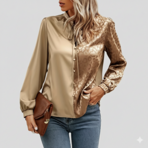 Blusa Elegante de Satén para Mujer – Manga Larga | Moodana - Imagen 2