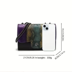 Bolso de hombro con diseño de piel de Serpiente - Imagen 5